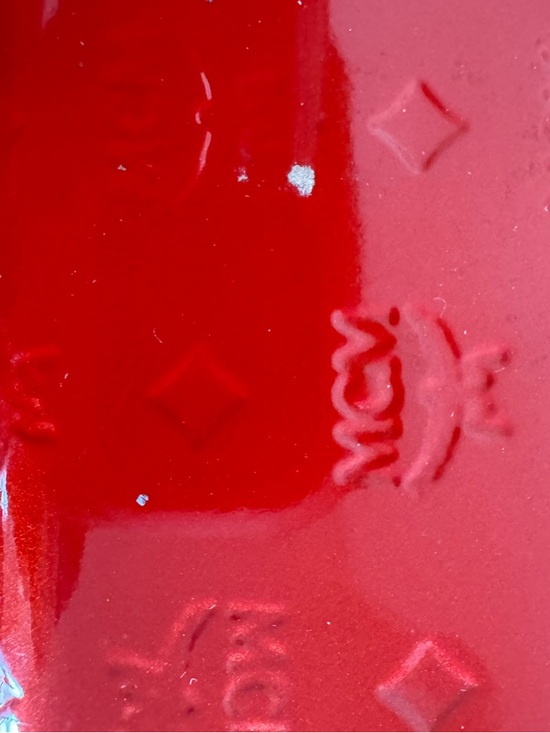 MCM Red Patent Leather Studded Wallet - Picture 3 of 10